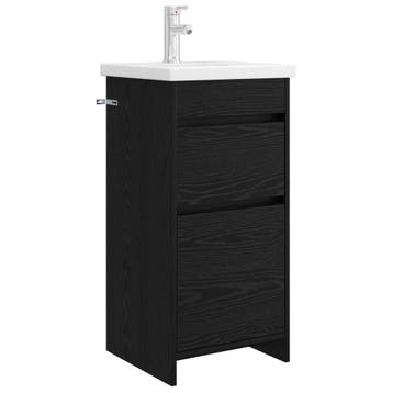 vidaXL Badkamer Vanity met Wastafel Zwart eiken 42 x 40 x, Verzenden, Nieuw