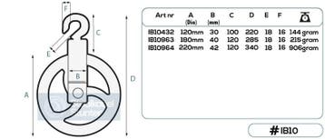 Zwarte hijshaak 120mm, Verzenden, Nieuw