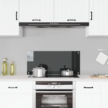 vidaXL Spatscherm keuken 90x40 cm gehard glas zwart, Verzenden
