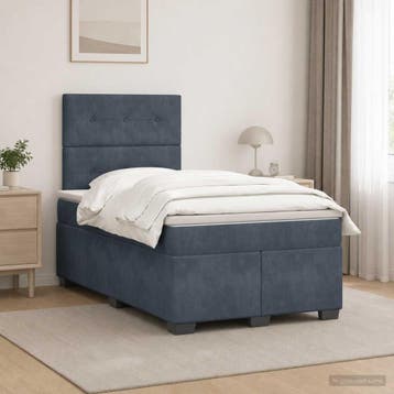 vidaXL Boxspringbed met matras Donkergrijs 120 x 200 cm, Verzenden, Nieuw