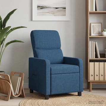 vidaXL Recliner Blauw Stof, Huis en Inrichting, Fauteuils, Verzenden, Nieuw