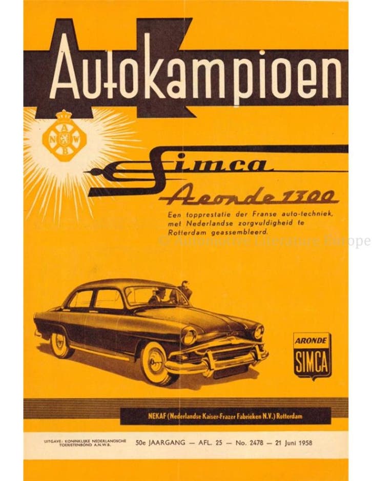 1958 AUTOKAMPIOEN MAGAZINE 25 NEDERLANDS, Boeken, Auto's | Folders en Tijdschriften, Ophalen of Verzenden