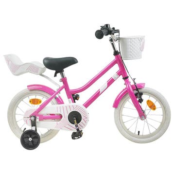vidaXL Kinderfiets 12 Inch voor 2-4 jaar oud Donkerroze, Fietsen en Brommers, Verzenden, Nieuw
