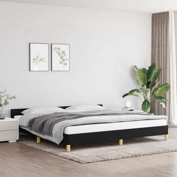 vidaXL Bedframe zonder matras stof zwart 200x200 cm, Verzenden, Nieuw