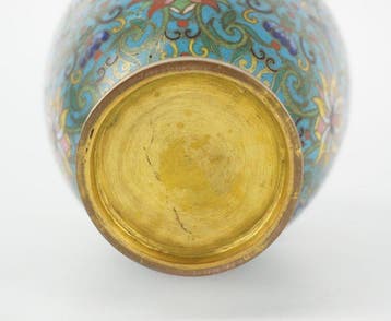 Vase - cloisonné - Chine - Dynastie Qing (1644–1911), Antiquités & Art