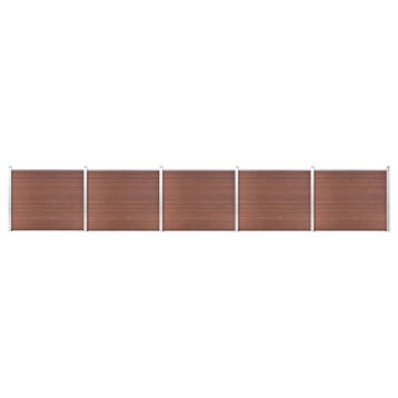 vidaXL Schuttingpanelenset 872x146 cm HKC bruin, Tuin en Terras, Verzenden, Nieuw