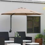 vidaXL Tuinparasol Taupe 248 x 248 x 148 cm Polyester en, Verzenden, Nieuw