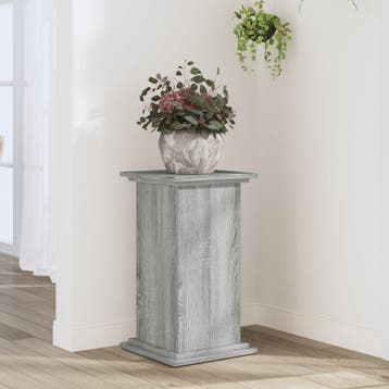 vidaXL Plantenstandaard 33x33x60 cm bewerkt hout grijs, Verzenden, Nieuw