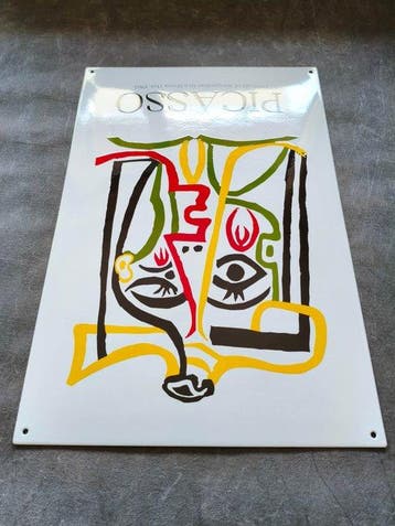 Picasso - enamel sign Picasso straw hat Emailschild Emaille