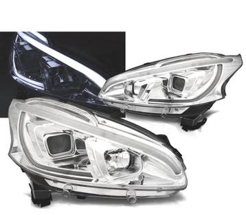 PHARES PEUGEOT 208 12-15 TUBE LIGHT LED CHROMÉ, Verzenden