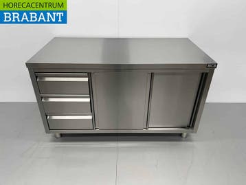HCB RVS Werkkast Kast Werktafel Premium-line 2 schuifdeuren, Ophalen of Verzenden