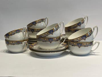 Limoges - Service à thé et café (25) - Porcelaine -, Antiquités & Art