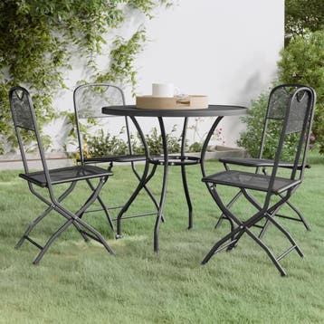 vidaXL 5-delige Tuinset metaalgaas antracietkleurig, Tuin en Terras, Tuinsets en Loungesets, Verzenden, Nieuw, Tuinset