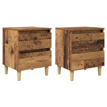 vidaXL Bedkasten 2 st Oud Hout 40 x 35 x 50 cm Bewerkt hout, Verzenden