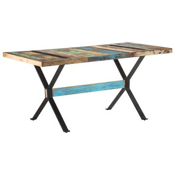 vidaXL Eettafel 160x80x76 cm massief gerecycled hout, Verzenden, Nieuw