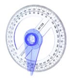 Ronde hoekmeter, gradenboog, geodriehoek, Verzenden, Nieuw