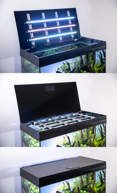 Aquatank 82x40x50cm aquarium met lichtkap + meubel zwart, Dieren en Toebehoren, Vissen | Aquaria en Toebehoren, Leeg aquarium