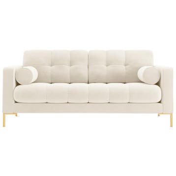 Micadoni Velvet Sofa, bali, 2 Seats, Light Beige,, Maison & Meubles, Verzenden