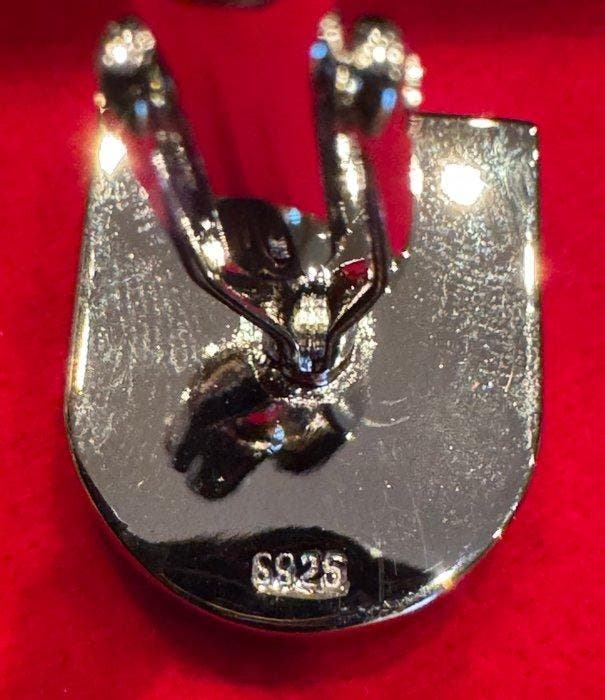 Prachtige 925-zilveren manchetknopen met wereldkaart en, Antiek en Kunst, Antiek | Zilver en Goud