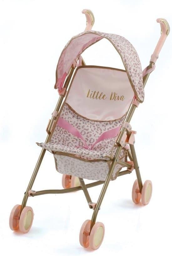 Hauck Poppenbuggy Little Diva - Panterprint/goud, Kinderen en Baby's, Speelgoed | Overig, Zo goed als nieuw, Verzenden