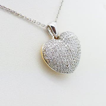 Collier avec pendentif - 18 carats Or blanc, Or jaune -