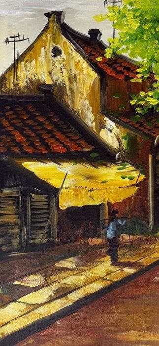 Hung Richard (1966) - En route vers le marché 60 60 cm