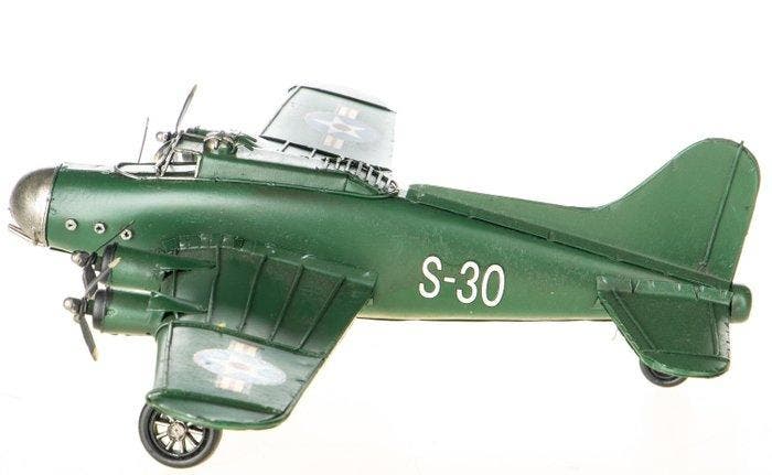 Figuur - Oldtimer war plane - Metaal, Antiquités & Art, Art | Objets design
