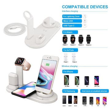 DrPhone Ultimate 5 in 1 Oplaadstation - Draadloos –, Verzenden, Nieuw