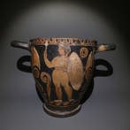 Oud-Grieks, Magna Graecia Aardewerk Big Skyphos. 27 cm L.
