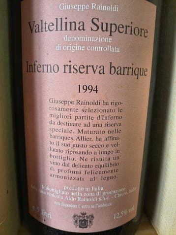 1994 Giuseppe Rainoldi, Superiore Inferno Riserva Barrique -