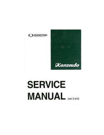 2002 SSANGYONG KORANDO WERKPLAATSHANDBOEK ENGELS, Auto diversen, Handleidingen en Instructieboekjes, Ophalen of Verzenden