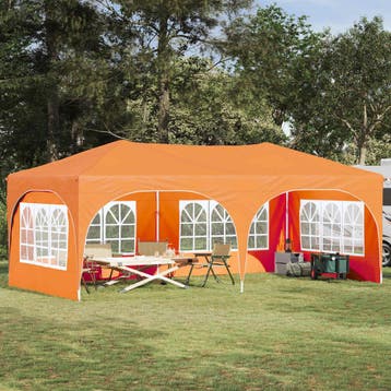 vidaXL Pop-up Feesttent 575 x 288 x 245 cm Oranje Oxford, Verzenden, Nieuw