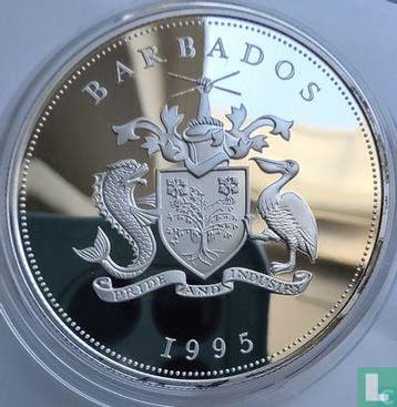 Barbados 5 dollars 1995 (PROOF) First European settlemen..., Verzenden, Losse munt, Goud