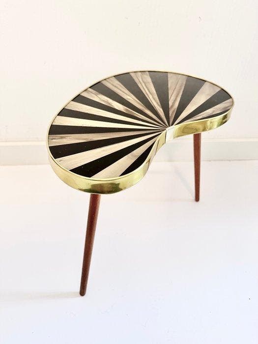 Table dappoint - laminate, Bois, Laiton - vintage dorigine, Antiquités & Art, Art | Objets design