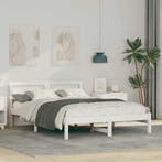 vidaXL Bedframe met hoofdeinde Wit 140 x 190 cm Massief, Verzenden, Nieuw