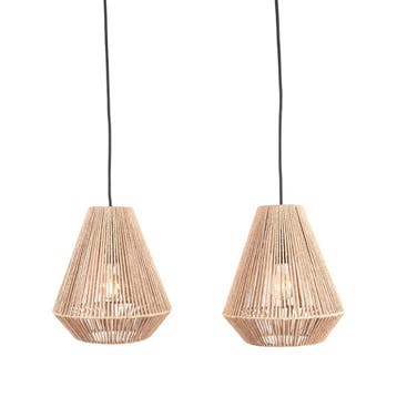 Hanglamp Ibiza | Naturel | Jute | 2-Lichts LABEL51, Verzenden