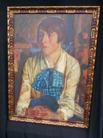 Belgische school (XX) - Portret Jonge Dame