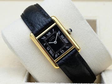 Cartier Tank Vermeil Year 1990s (Box), Overige merken, Leer, Polshorloge, Ophalen of Verzenden