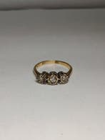 Bague - 18 carats Or jaune - Diamants 3 mm