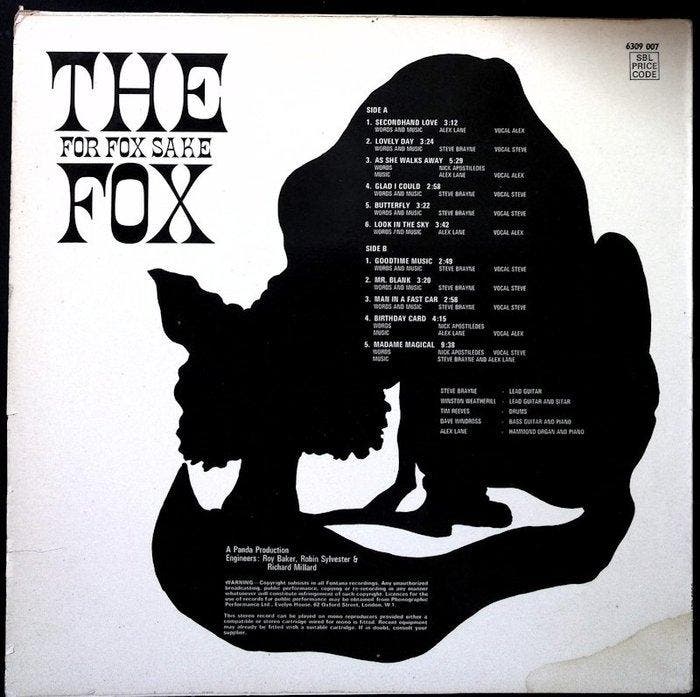 Fox - For Fox Sake (UK 1970 1st pressing LP) - LP album (op, CD & DVD, Vinyles Singles