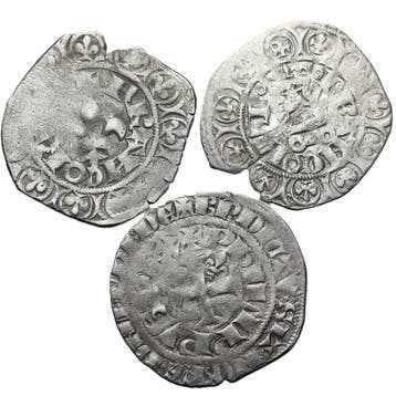 Frankrijk. Philippe VI (1328-1350). Gros tournois (lote de 3