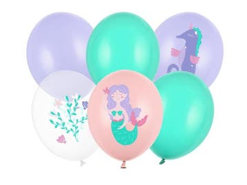 Zeemeermin Ballonnen 30cm 6st, Verzenden