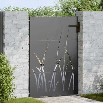 vidaXL Tuinpoort met slot Zwart 85 x 125 cm Poedercoated, Tuin en Terras, Tuinpoorten, Verzenden, Nieuw