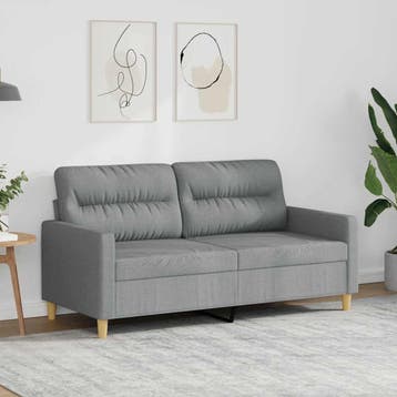 vidaXL Tweezitsbank / zetel 140 cm stof lichtgrijs, Verzenden