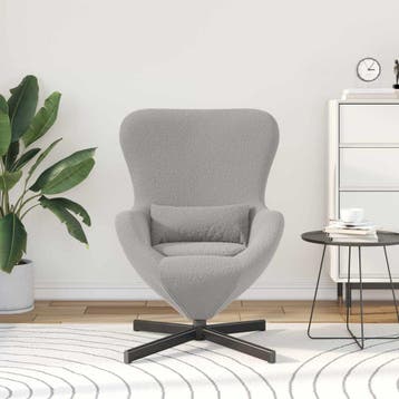 vidaXL Eivormige stoel Lichtgrijs 63 x 73 x 90 cm Stof, Maison & Meubles, Verzenden