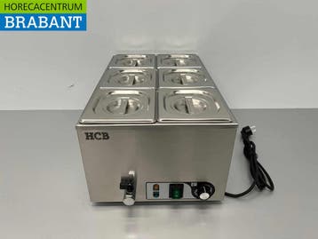 Acier inoxydable HCB Bain marie 6 x 1/6 GN 230V Horeca, Verzenden