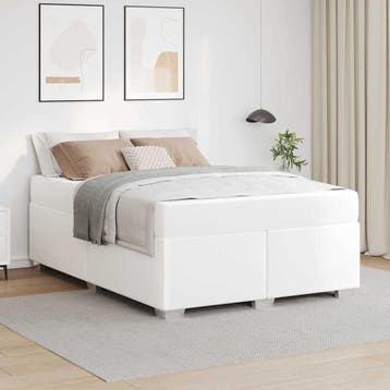 vidaXL Bedframe Wit 140 x 200 cm Stof, Huis en Inrichting, Slaapkamer | Bedden, Verzenden, Nieuw