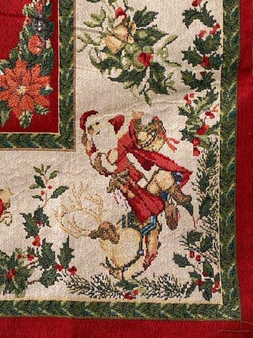 San Leucio Exclusief tafelkleed gobelin-tapijt De Kerstman -, Diversen, Nieuw
