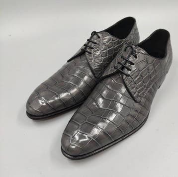 Dami-Crocodile-45- Grey Derby - Chaussures à lacets - Taille