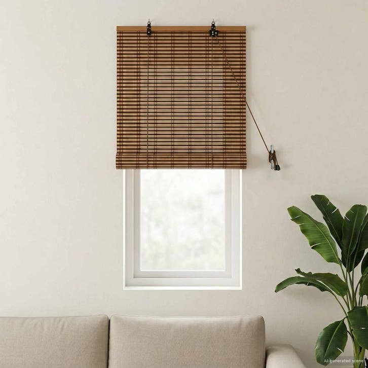 vidaXL Rolgordijn Bruin 50 x 160 cm Bamboe, Huis en Inrichting, Stoffering | Gordijnen en Lamellen, Nieuw, Verzenden